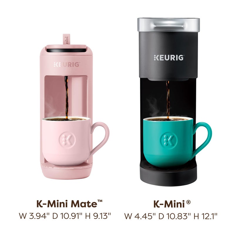Keurig صانعة القهوة كوريغ K-Mini ميت، لصنع كوب واحد من كبسولات K-Cup، تحضر حتى 12 أونصة، آلة قهوة مدمجة محمولة للمساحات الصغيرة، رائعة للغرف الجامعية والمكاتب، رمال وردية - Image 5