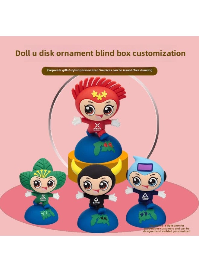 Open Mold Cartoon U Disk Blind Box Ornaments Doll U Disk 3D Creative IP Corporate Image Mascot PVC Silicone U Disk-color:mold Opening-capacity:128MB - Image 2