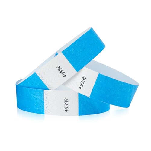 Wristco 700 WristCo Neon Blue Tyvek Wristbands for Events - Tamper-Proof Design & Fluorescent Color Prevent Reuse Premium-Grade Bracelets for Hospital & Medical ID, Party & VIP Identification - Image 1