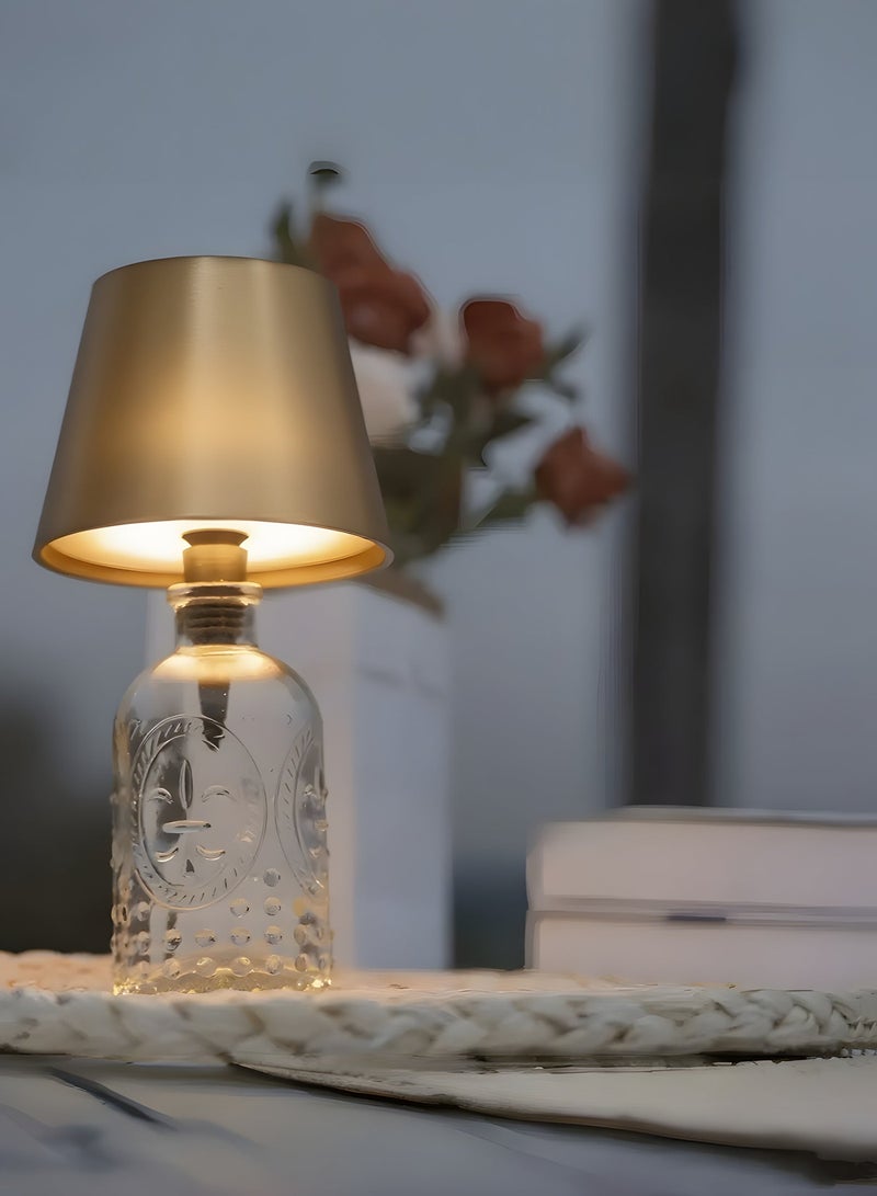 LED Glass Bottle Lamp Wireless Rechargeable Touch Control 3 Color Dimmable Night Light Bottle Shade Lamp for Home Bar Restaurant Party Decoration - Image 3