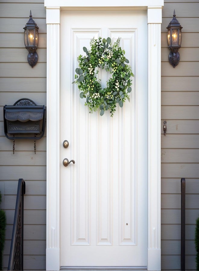 MDSTBN 26 inch Eucalyptus Wreath Spring Summer Wreaths for Front Door, Artificial Large All Seasons Wreaths with with for Farmhouse Porch Wall Living Room Home Widding Decor - Image 2