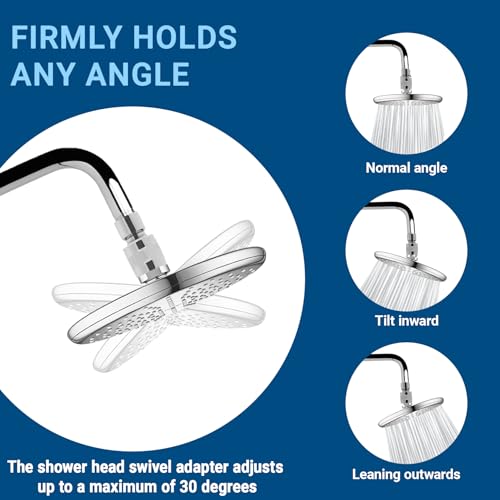 KAEZDD Shower Connector Ball Joint Shower Head Swivel Ball Adapter Brass Adjustable Shower Arm Extension Universal Component Polish Chrome - Image 4
