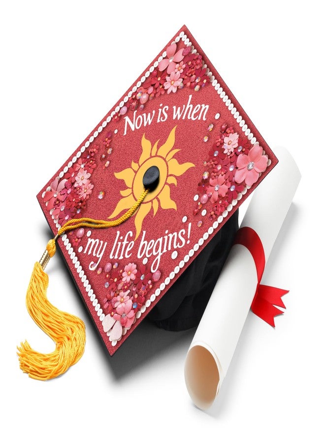 ADVANSYNC Now is When My Life Begins Graduation Cap Topper Black - Image 1