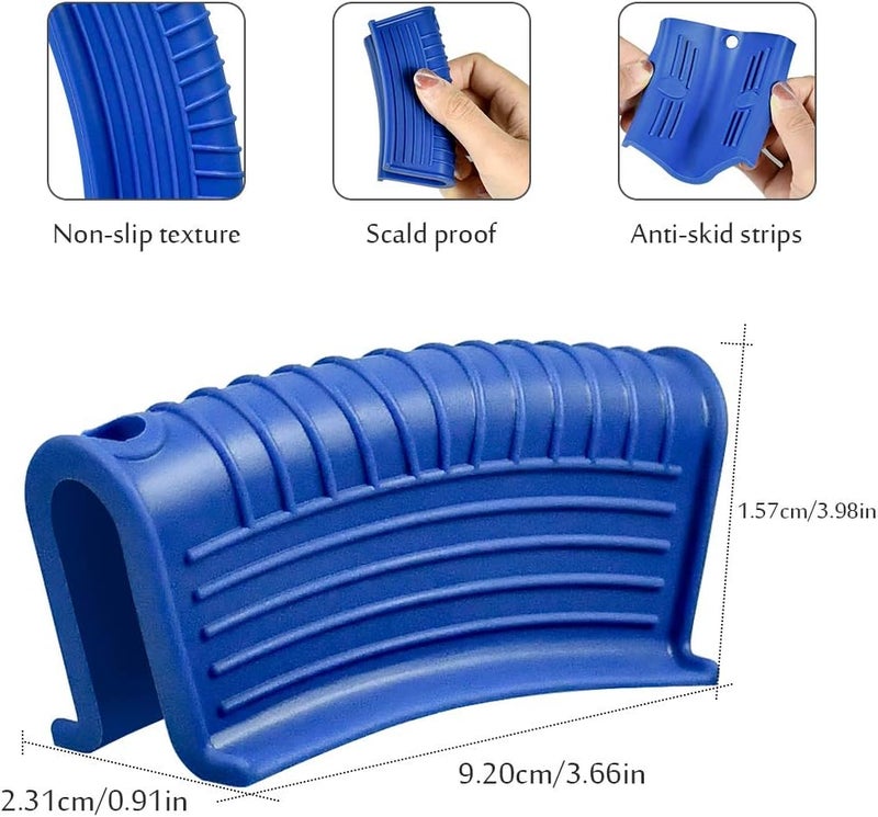 EVAHOM Silicone Assist Handle Holder, Hot Skillet Handle Covers Pot Grip Handle Sleeve Cast Iron Skillets Non-Slip Heat Resistant Pan Grip Cover for Cast Iron Woks Frying Pans Griddles Skillets (Blue) - Image 2