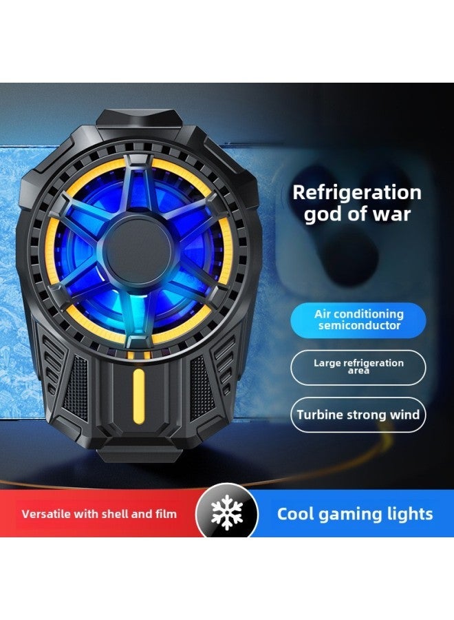 Mobile Phone Radiator Semiconductor Refrigeration Cooling Artifact Water Fan Heat Dissipation Back Clip High Power 10W Ultra-quiet-Color:Electroplated Silver [High Radiator]]  - Image 1