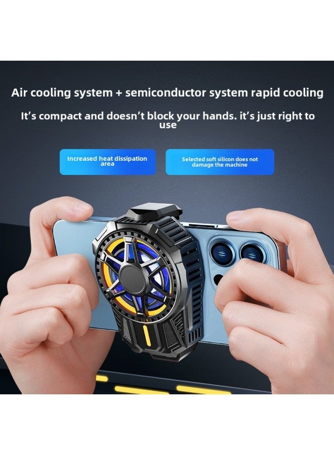 Mobile Phone Radiator Semiconductor Refrigeration Cooling Artifact Water Fan Heat Dissipation Back Clip High Power 10W Ultra-quiet-Color:Electroplated Silver [High Radiator]]  - Image 2