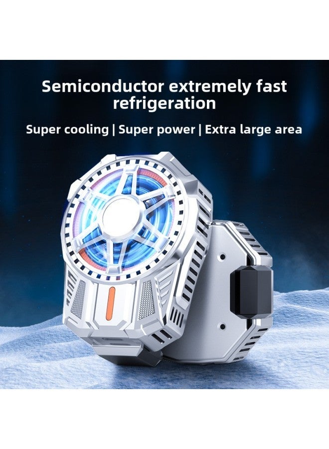 Mobile Phone Radiator Semiconductor Refrigeration Cooling Artifact Water Fan Heat Dissipation Back Clip High Power 10W Ultra-quiet-Color:Electroplated Silver [High Radiator]]  - Image 3