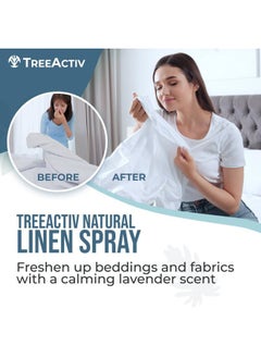 TreeActiv Natural Linen Spray, 8 fl oz, Lavender Spray for Sleep, Linen Spray for Beddings, Pillows, and Sheets, Lavender Bed Spray with Lavender and Tea Tree, Pillow Mist Freshener, 2000+ Sprays  - Image 2