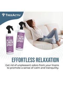 TreeActiv Natural Linen Spray, 8 fl oz, Lavender Spray for Sleep, Linen Spray for Beddings, Pillows, and Sheets, Lavender Bed Spray with Lavender and Tea Tree, Pillow Mist Freshener, 2000+ Sprays  - Image 3