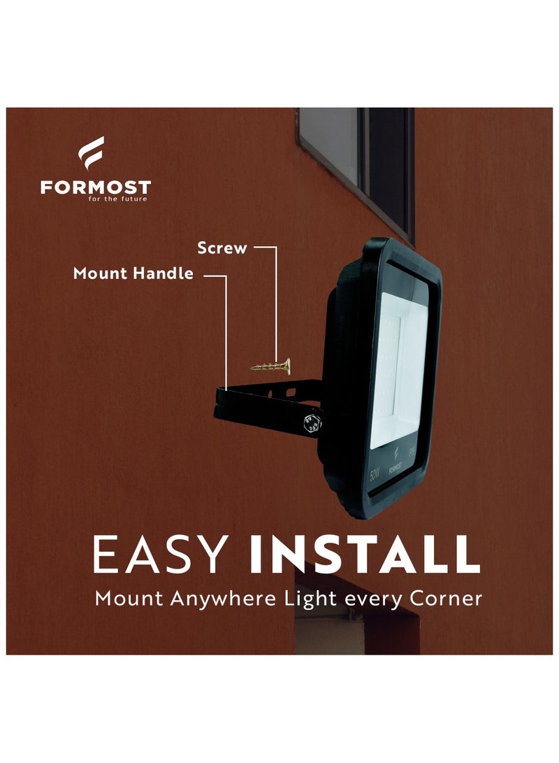 FORMOST FORMOST LED Flood Light | IP66 Water Resistant | Bright Light Output | Impact Proof Outdoor Light | 440V High Voltage Output | Superior Built Quality (50W, Pack of 3)  - Image 5