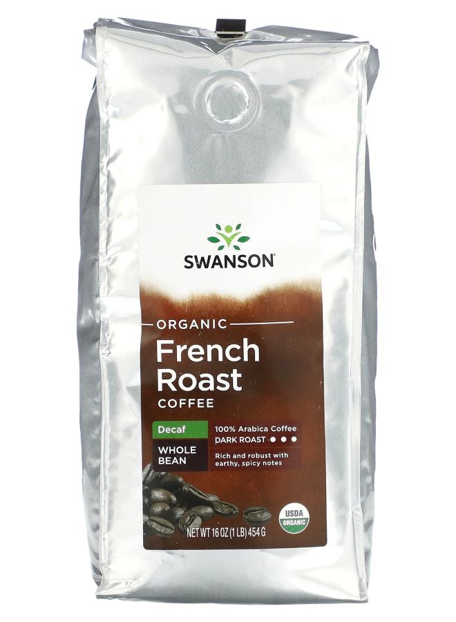 SWANSON Organic French Roast Coffee Whole Bean Dark Roast Decaf 16 oz (454 g)