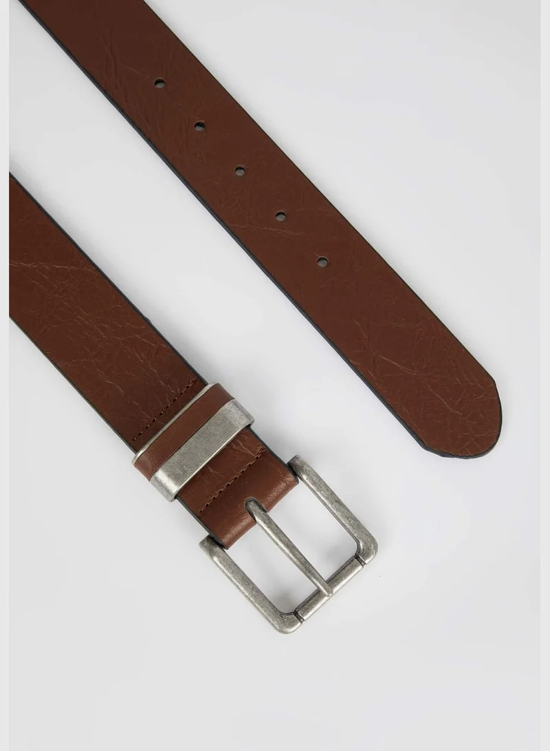 DeFacto Faux Leather Metal Rectangle Buckle Belt