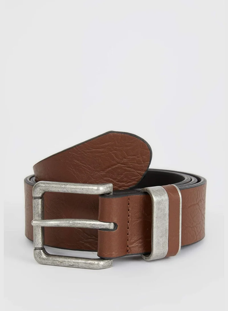 DeFacto Faux Leather Metal Rectangle Buckle Belt