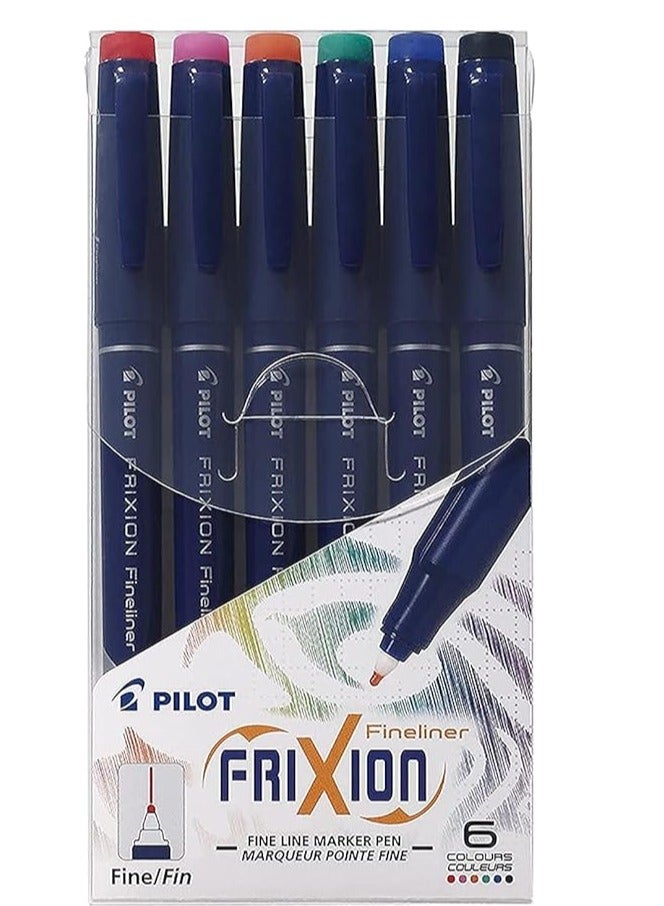 بايلوت مجموعة أقلام تحديد فريكسون فاينلاينر مكونة من 6 قطع متعدد الألوان - Image 1