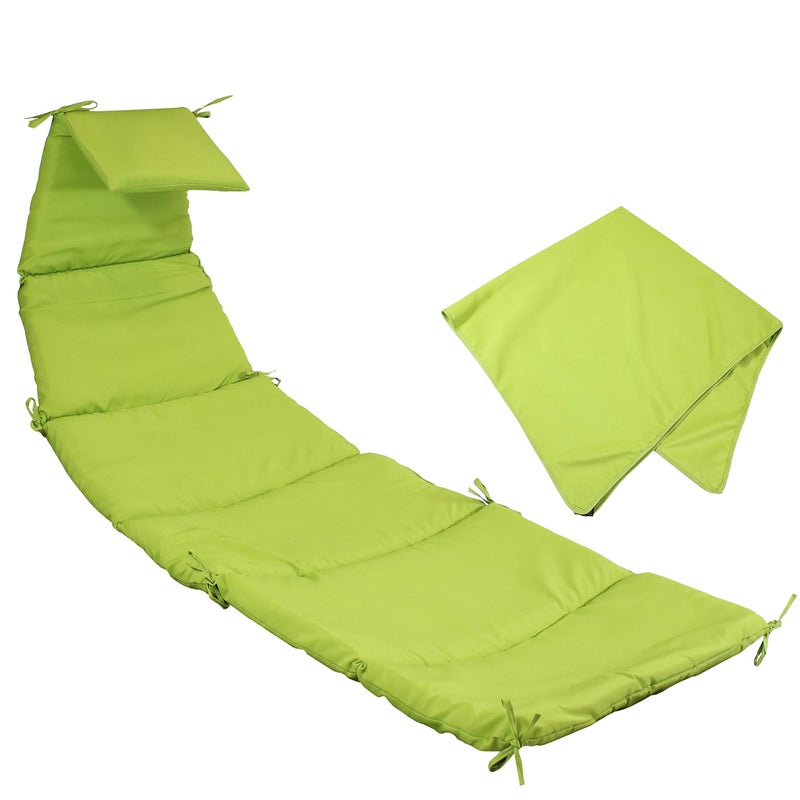 Sunnydaze Hanging Chair Cushion Replacement and Floating Umbrella Fabric Only  Curved Hanging Lounge Chair Cushion Replacement  Green