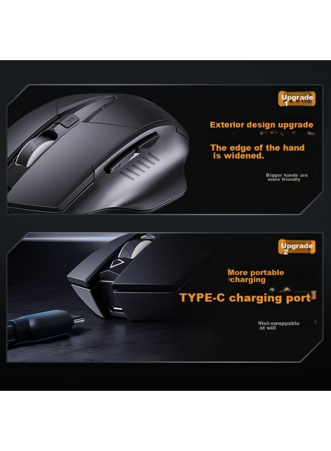Inphic F1 Wireless Rechargeable Mouse, Quiet, Ergonomic, For Office, Computer, Desktop, Laptop, 2.4g Universal, Portable, Type-c, Black - Image 2