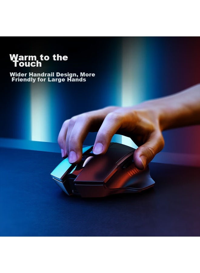 Inphic F1 Wireless Rechargeable Mouse, Quiet, Ergonomic, For Office, Computer, Desktop, Laptop, 2.4g Universal, Portable, Type-c, Black - Image 5