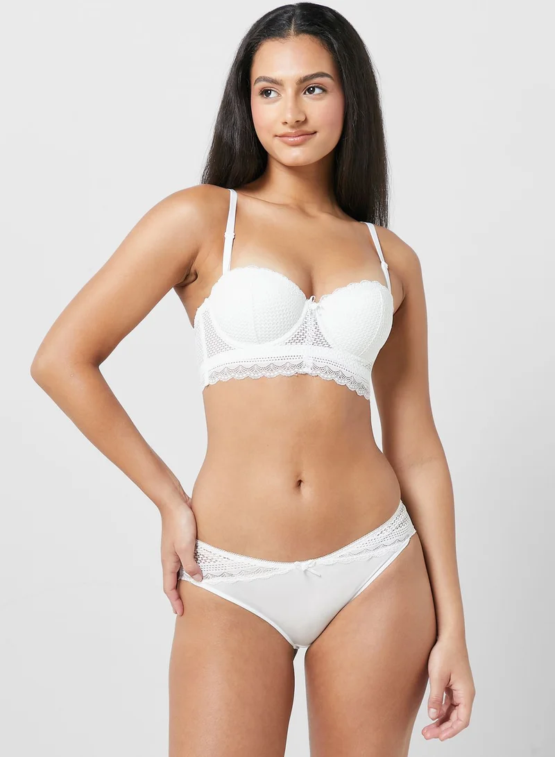 ELLA Lace Push Up Bra & Cutout Bikini Brief Set