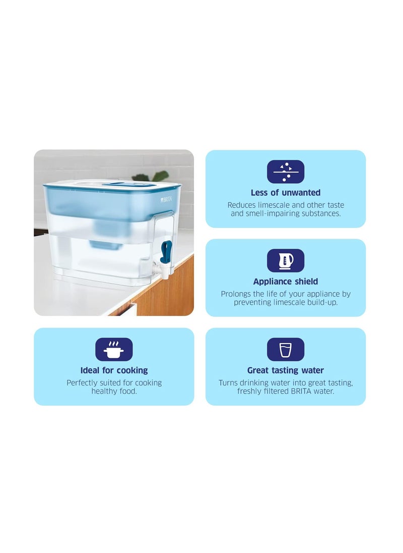 BRITA BRITA Flow Portable Water Filter| MicroFlow Technology reduces limescale, heavy metal & chlorine| Powerful Ion Exchange Pearls| Active Carbon| Non-Electric| Counter Top Installed| BPA-Free| 8.2L  - Image 4