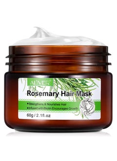 ALIVER Rosemary Hair Mask Infused with Biotin Rosemary Strengthening Hair Masque Deep Conditioner for Dry Damaged and Frizzy Hair Strengthens and Nourishes Hair Natural Organics Rosemary Mint Hair Mask 60g  - Image 3