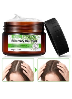 ALIVER Rosemary Hair Mask Infused with Biotin Rosemary Strengthening Hair Masque Deep Conditioner for Dry Damaged and Frizzy Hair Strengthens and Nourishes Hair Natural Organics Rosemary Mint Hair Mask 60g  - Image 2