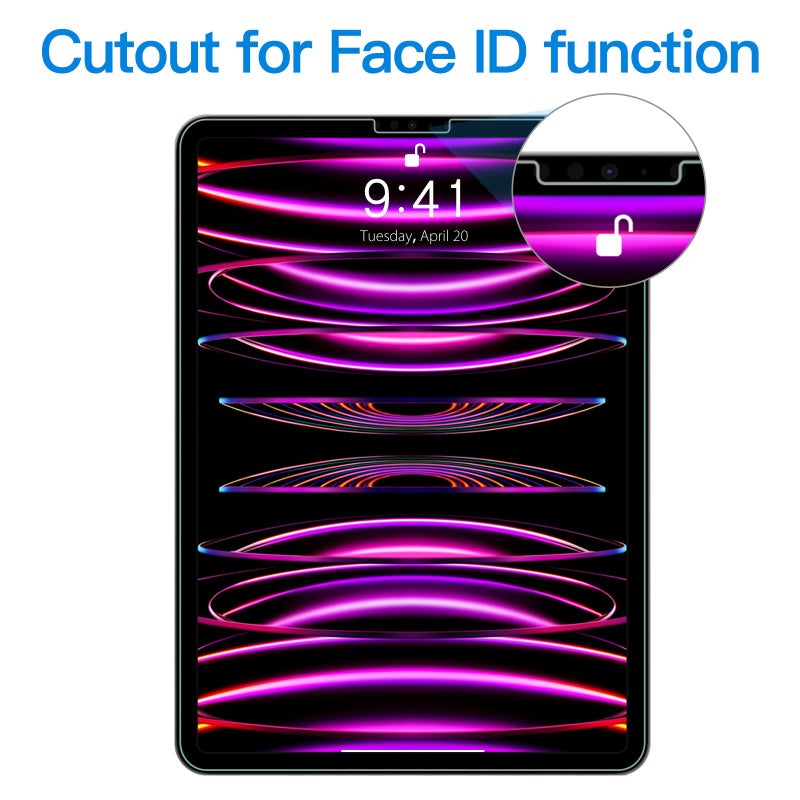 JETech Screen Protector for iPad Pro 11-Inch (2022/2021/2020/2018 Model), iPad Air 5/4 2022/2020 10.9-Inch, Face ID Compatible, Tempered Glass Film, 2-Pack - Image 3