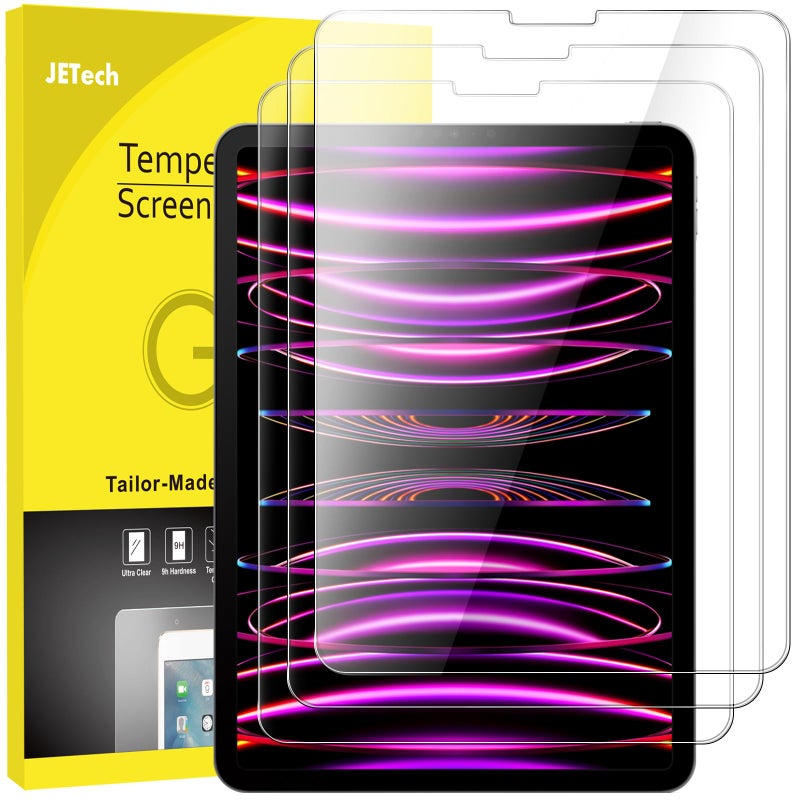 JETech Screen Protector for iPad Pro 11-Inch (2022/2021/2020/2018 Model), iPad Air 5/4 2022/2020 10.9-Inch, Face ID Compatible, Tempered Glass Film, 2-Pack - Image 1