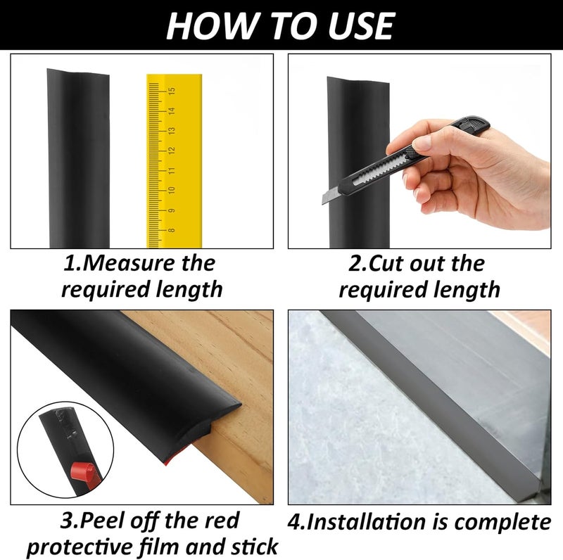 SENENQU Carpet Floor Transition Strip 20Ft SelfAdhesive Carpet to Tile Transition Edging Trim Suitable for Doorways Threshold Cover Height Within 5mm  Black - Image 5