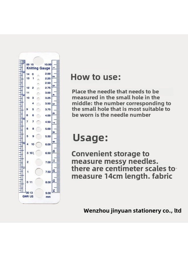 Plastic Ruler Sweater Needle Needle Gauge Measuring Instrument Manual DIY Measuring Ruler Multi-purpose Portable Wholesale-Model:001 - Image 5