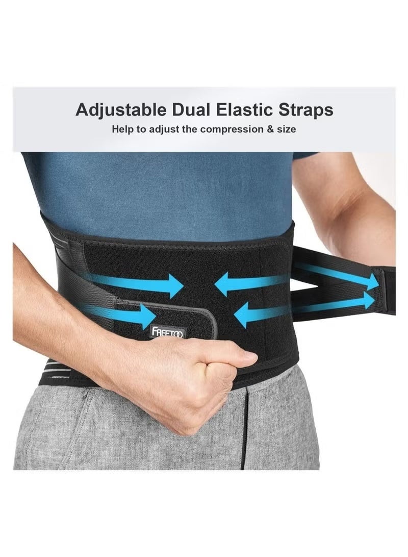 Back Brace, Lower Back Pain Relief with 7 Stays, Adjustable Back Support Belt for Work, Back Brace for Lower Back Pain Relief,Anti-skid Lumbar Support for Sciatica Scoliosis for Men and Women - Image 4