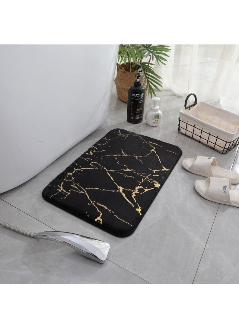 RIZARIES SuperSoft Imitation Rabbit Fur Bronzing Door Mat  - Image 1