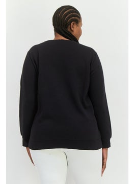 Champion Women Plus Size Long Sleeves Outdoor Sweatshirt, Black  - Image 4
