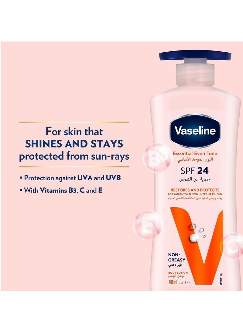 Vaseline Body Lotion Essential Even Tone UV Lightening with Vitamin B3 for Fair Even Toned Skin, 400ml - Image 3