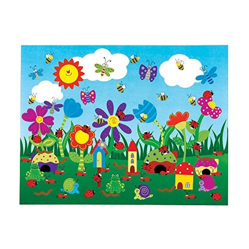 Fun Express Flower Garden Sticker Scene - 12 Backgrounds and 12 Sticker Sheets - Spring Classroom Activities - Image 5
