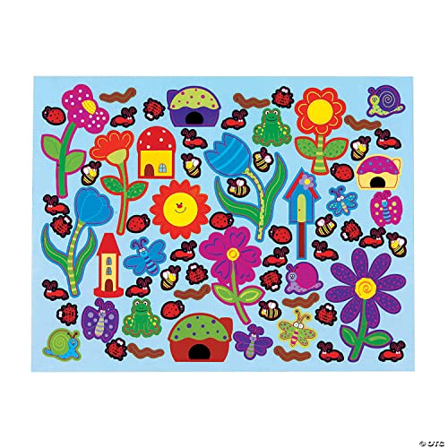 Fun Express Flower Garden Sticker Scene - 12 Backgrounds and 12 Sticker Sheets - Spring Classroom Activities - Image 3
