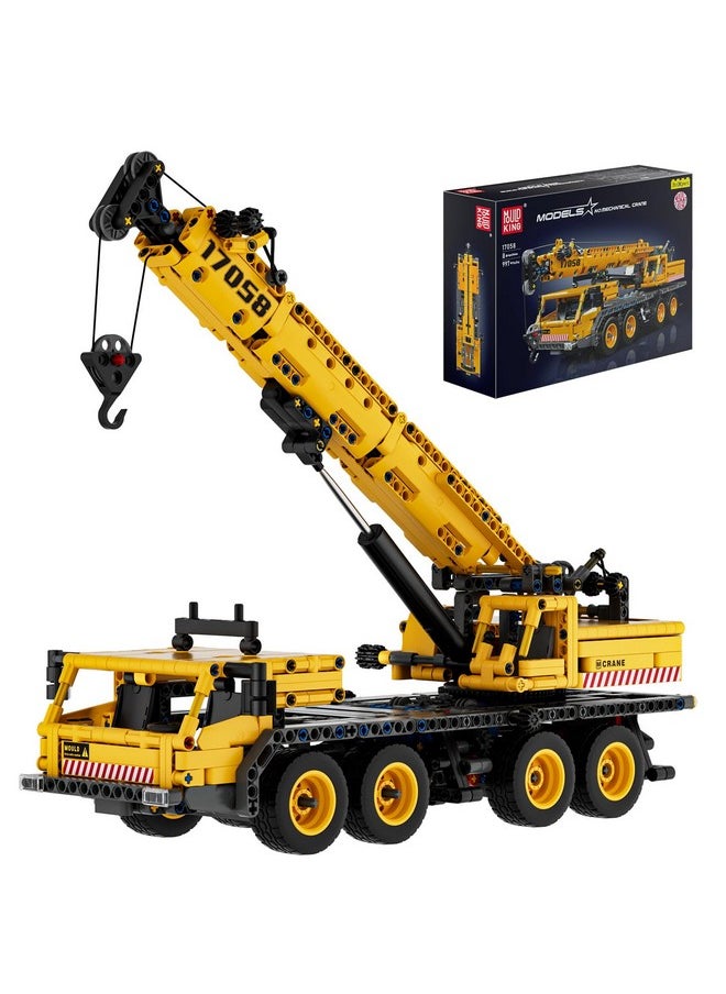 mould king Mould King Heavy Construction Vehicles Mobile Crane Truck Building Toys, 17058 Crane Building Set, Construction Toys for Adults and Kids 8+(997PCS)  - Image 1