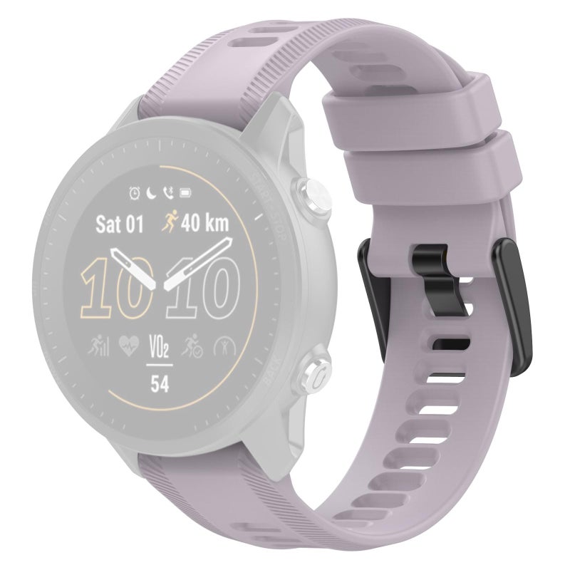 S-TOP For Garmin Forerunner 955 xDfind Black Buckle Solid Color Silicone Watch Band(Lavender Purple) - Image 2