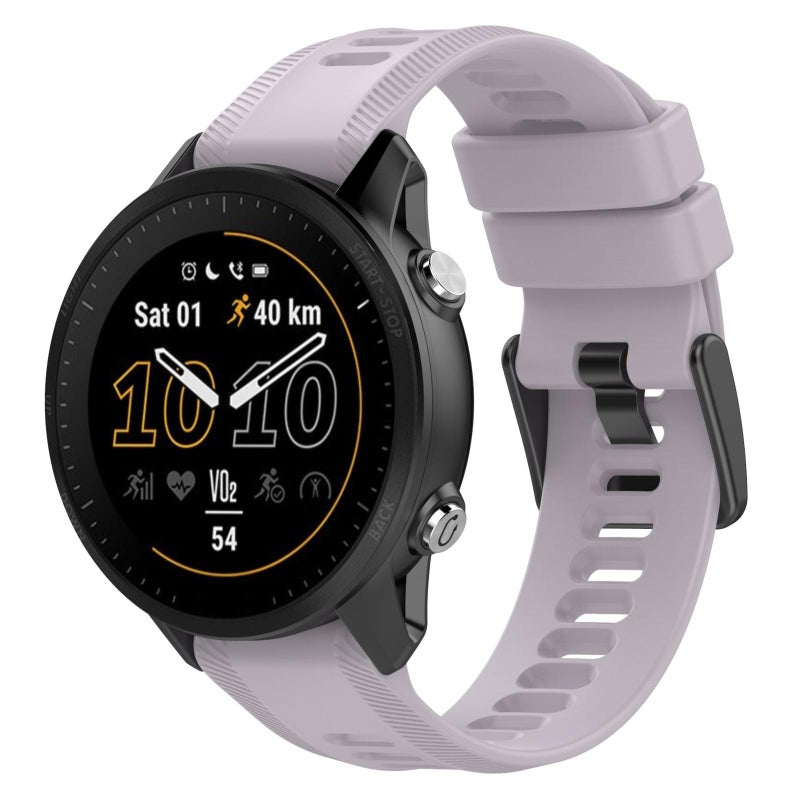S-TOP For Garmin Forerunner 955 xDfind Black Buckle Solid Color Silicone Watch Band(Lavender Purple) - Image 1