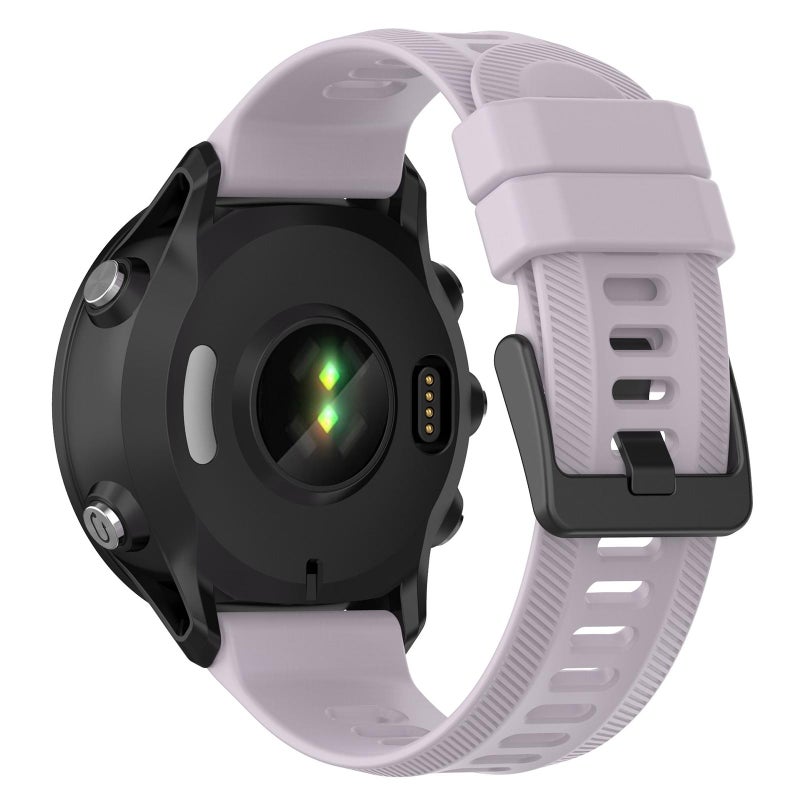 S-TOP For Garmin Forerunner 955 xDfind Black Buckle Solid Color Silicone Watch Band(Lavender Purple) - Image 3