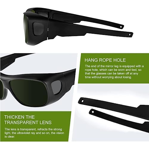 UpaClaire Welding Glasses Wrap-Around Safety Welding Lens,Welding Glasses Anti-Scratch Non-Slip UV Protection Laser Hair Removal Protective Glasses IPL200-2000nm Protection Safety Glasses No. 8 Color - Image 2