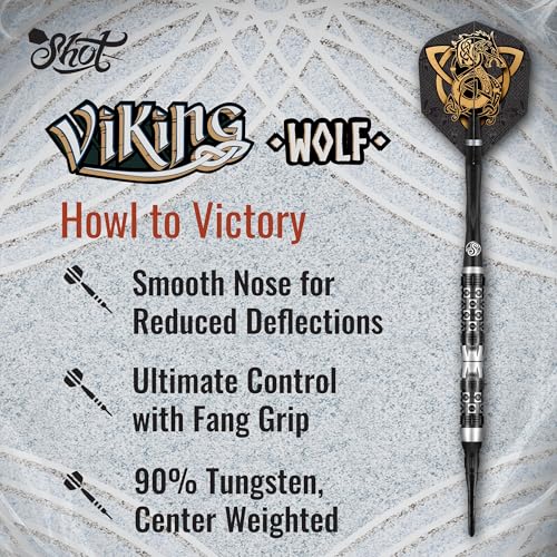 Shot طقم سهام شوت! دارتس فايكنغ وولف 90% تنغستن مع رأس ناعم | براميل احترافية للوحة دارت إلكترونية | وزن أمامي للدقة | أسلوب، قوة، وتحكم في القبضة | صنع في نيوزيلندا - Image 4