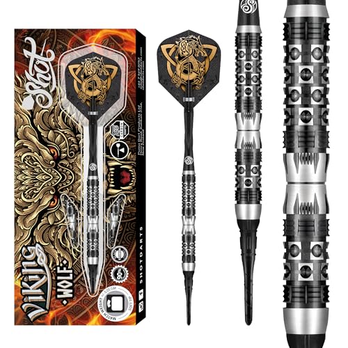 Shot طقم سهام شوت! دارتس فايكنغ وولف 90% تنغستن مع رأس ناعم | براميل احترافية للوحة دارت إلكترونية | وزن أمامي للدقة | أسلوب، قوة، وتحكم في القبضة | صنع في نيوزيلندا - Image 1
