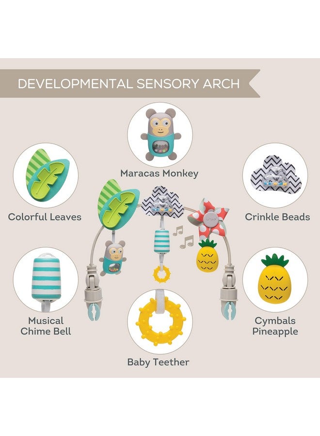 Taf Toys Taf Toys ‘Tropical Orchestra Arch’ | Ideal for Infant & Toddlers, Fits Stroller & Pram, Activity Arch with Fascinating Toys, Stimulates Baby’s Senses and Motor Skills Development, Easier Outdoors - Image 3