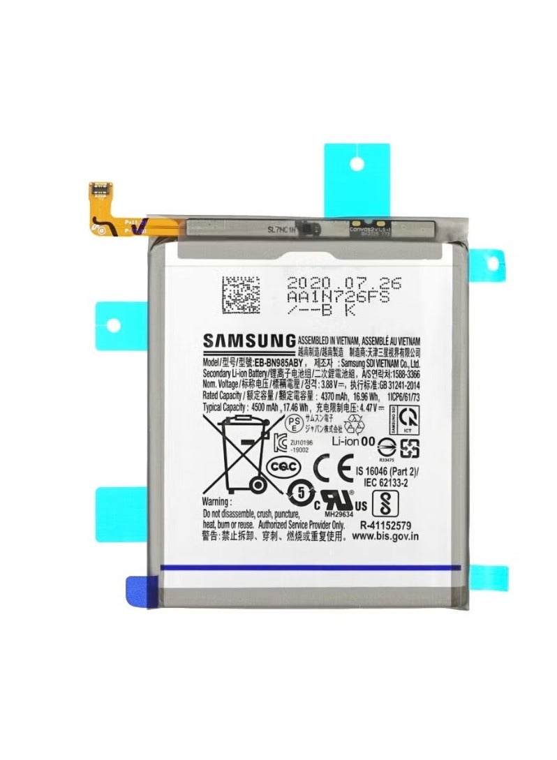 JAJEEK Original Replacement Battery for Samsung Galaxy Note20 Ultra N985F / Note20 Ultra 5G N986B – EB-BN985ABY 4500mAh Li-ion Internal Battery, GH82-23333A Model, High-Capacity Rechargeable Battery with Safe Power Management and Long Lifespan - Image 1