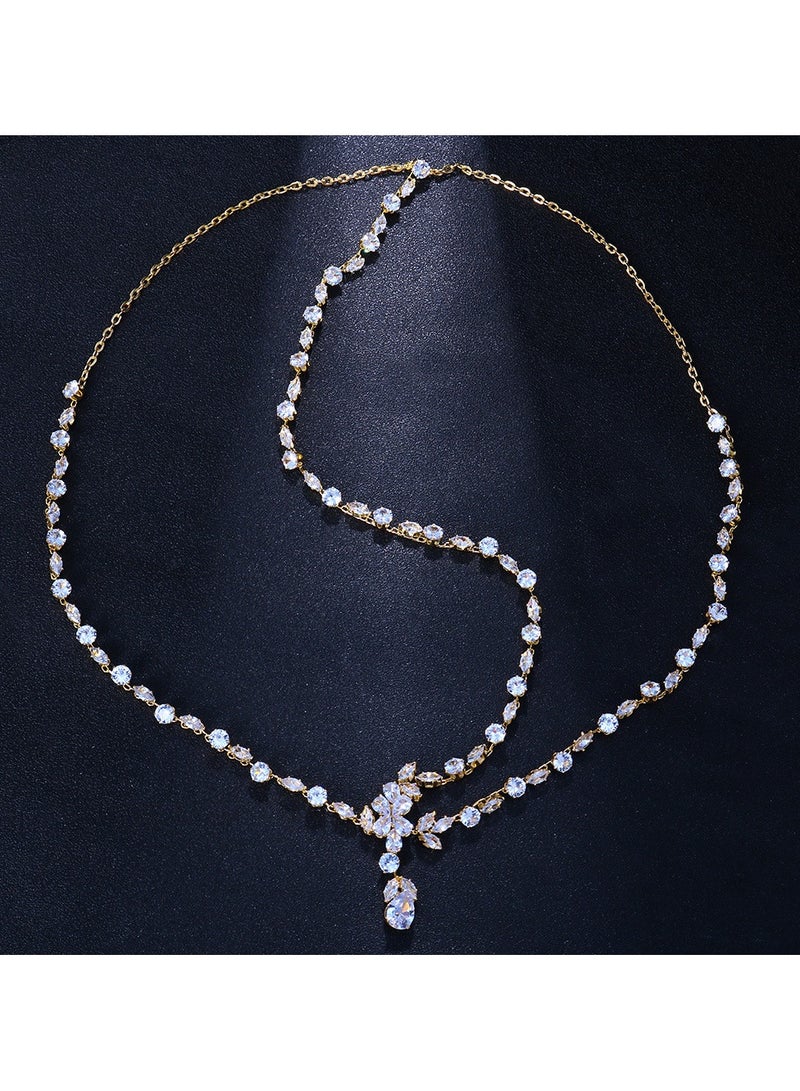 Mark Fairwhale Fashionable Rhinestone Zircon Necklace Can Be Used As Headband