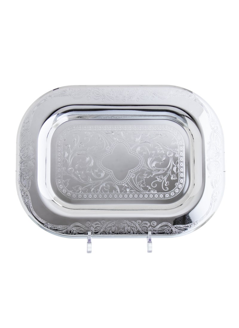 Hic Silver steel rectangular dessert serving tray  - Image 1