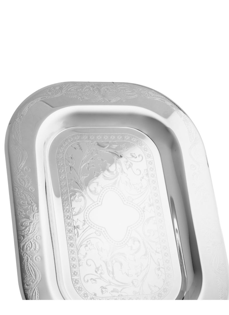 Hic Silver steel rectangular dessert serving tray  - Image 3