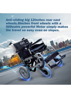 O.N.E O.N.E Heavy duty long travel wheelchair 46cm wide seat foldable adjustable with electronic remote 360º rotation for adult, elderly, disabled  - Image 5