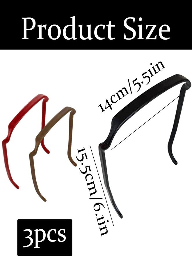 BdelrinQue 3Pcs Square Headband,Sunglasses Hairband, Sunglasses Headbandb for Thick Curly Hair Suitable for Add Fluffiness and Fixed Hairstyle To Daily Styling - Image 2