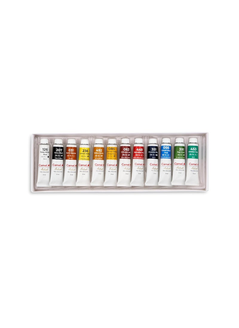 camel Camel Artist's Oil Color Box - 9Ml Tubes, 12 Shades - Assorted  - Image 3